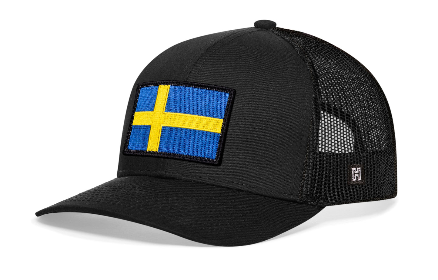Swedish Flag Trucker Haka Hat Black Sweden Snapback