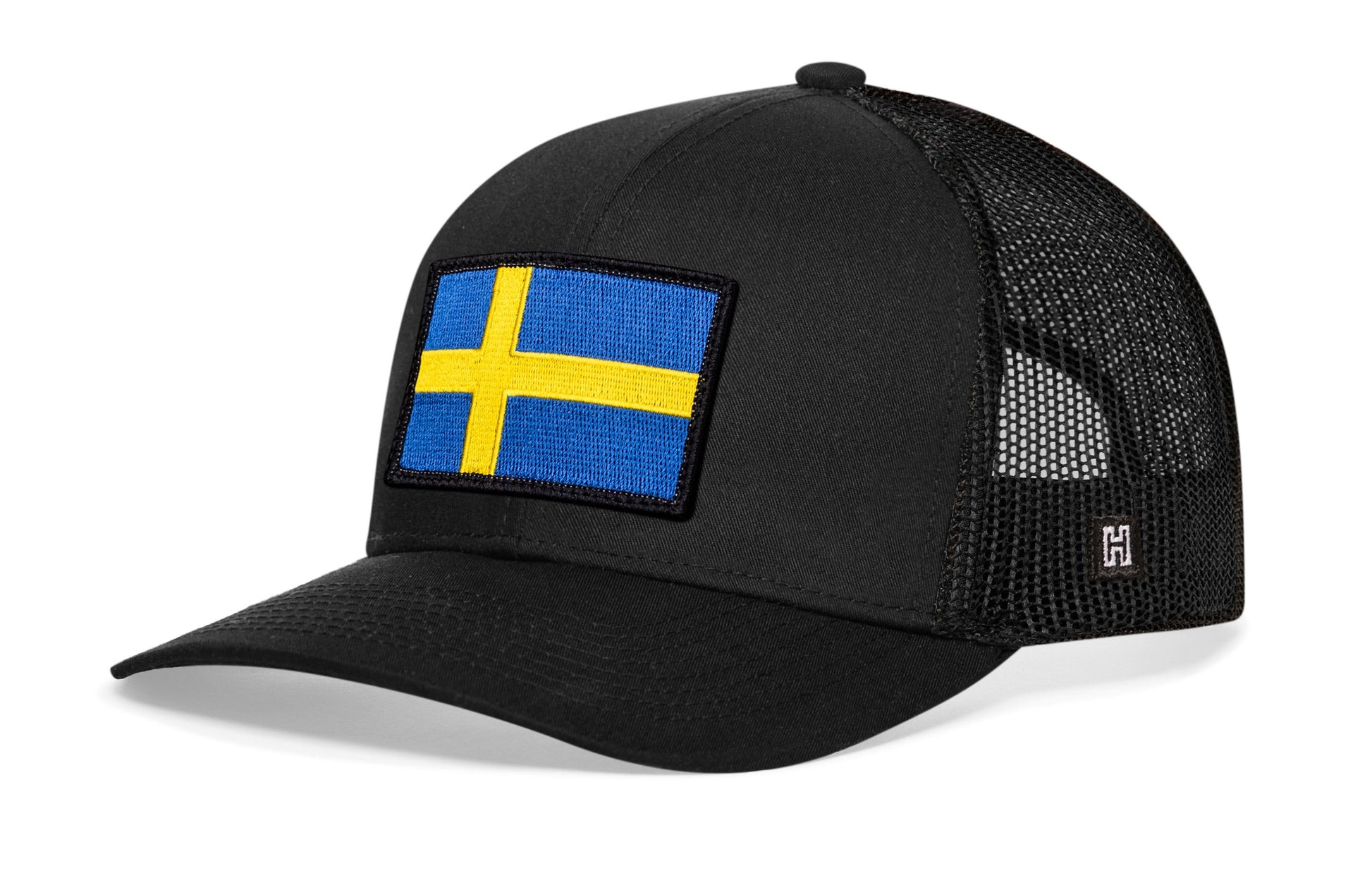 Swedish Flag Trucker Haka Hat Black Sweden Snapback