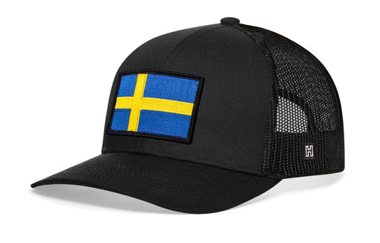 Swedish Flag Trucker Haka Hat Black Sweden Snapback