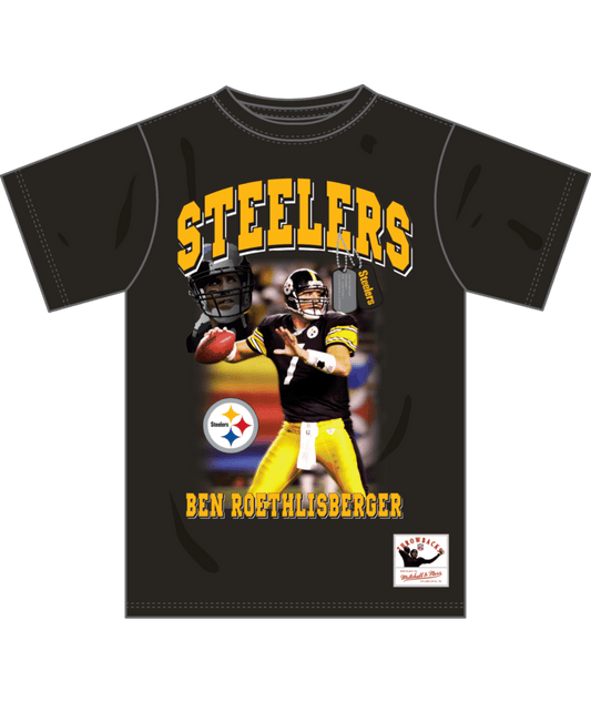 Pittsburgh Steelers - NFL Photo Reel Ben Roethlisberger Short Sleeve Mens T Shirt Black