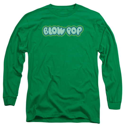 Tootsie Roll Blow Pop Logo Mens Long Sleeve Shirt Kelly Green Officially Licensed