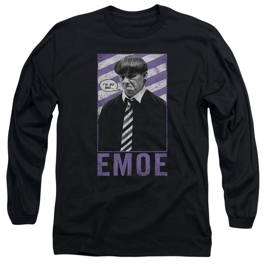 Three Stooges Emoe Mens Long Sleeve Shirt Black Officially Licensed