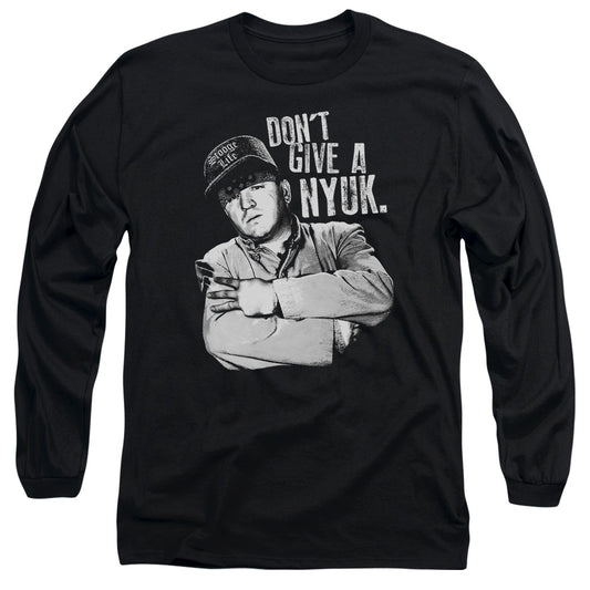 Three Stooges Give A Nyuk Mens Long Sleeve Shirt Black Officially Licensed