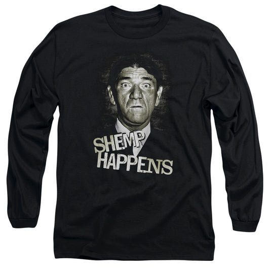 Three Stooges Shemp Happens Mens Long Sleeve Shirt Black Officially Licensed