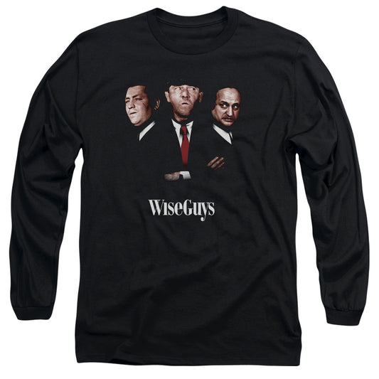 Three Stooges Wiseguys Mens Long Sleeve Shirt Black Officially Licensed