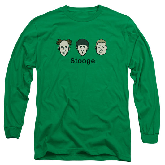 Three Stooges Stooge Mens Long Sleeve Shirt Kelly Green Officially Licensed