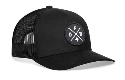 Dallas-Fort Worth Trucker Haka Hat Black DFW X Snapback