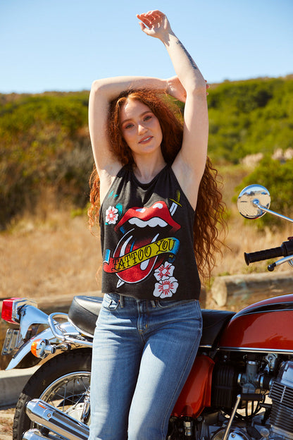 The Rolling Stones Tattoo You Womens Tank Top Shirt Black