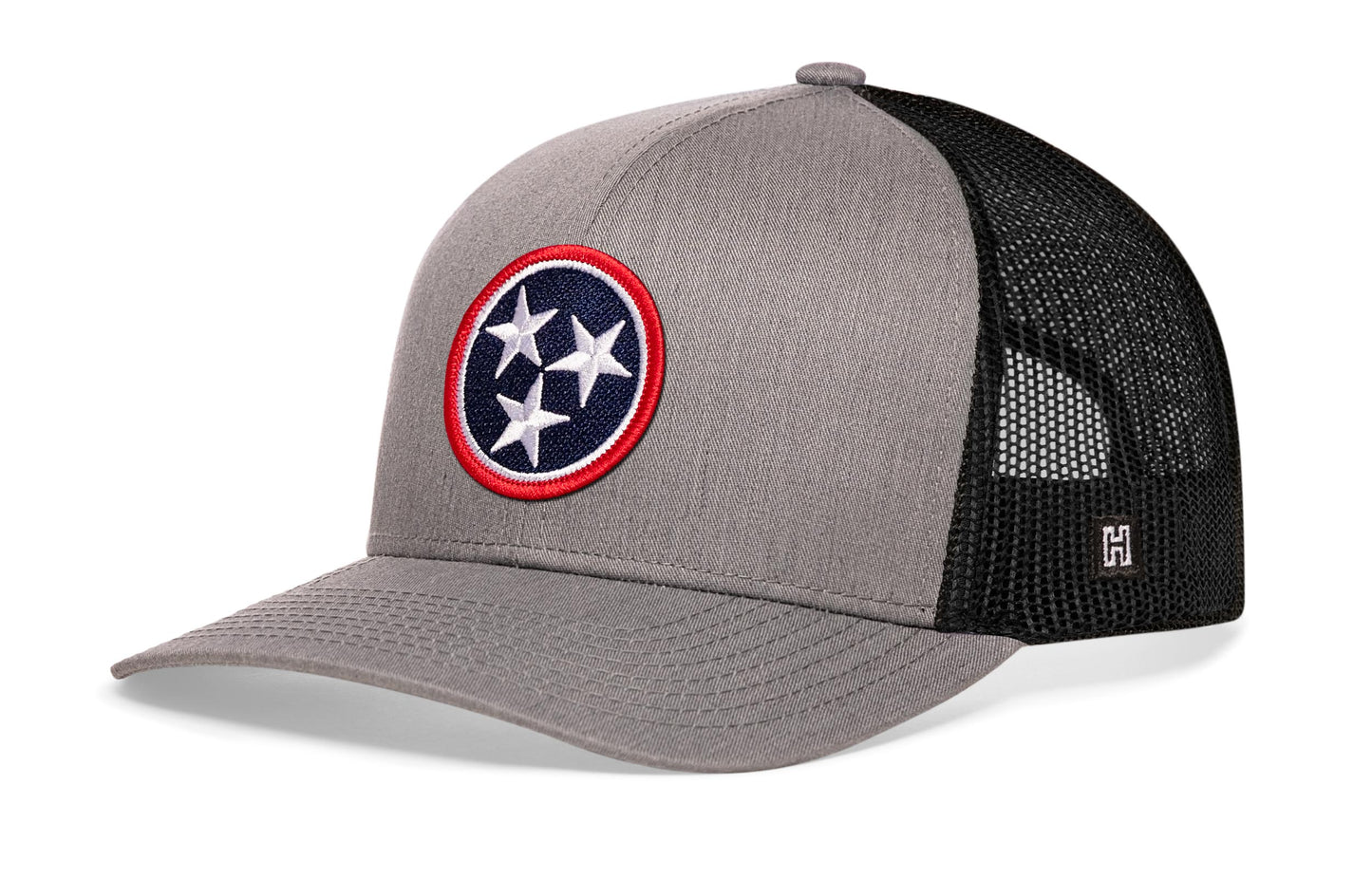 Tennessee Flag Trucker Haka Hat Gray-Black TN Snapback