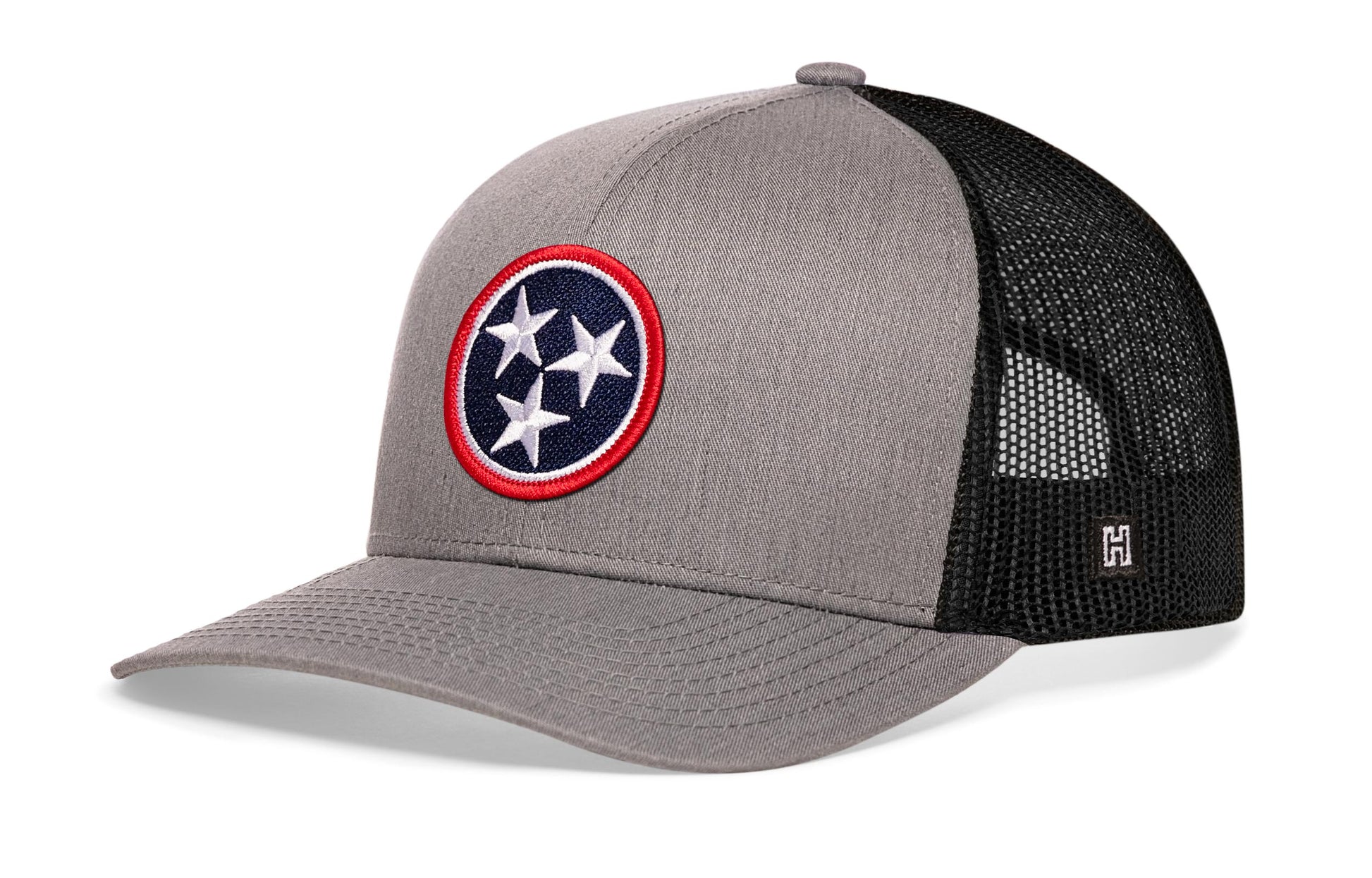 Tennessee Flag Trucker Haka Hat Gray-Black TN Snapback