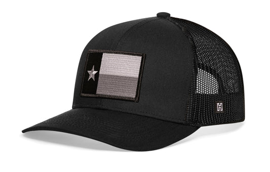 Texas Flag Trucker Haka Hat Black TX Snapback