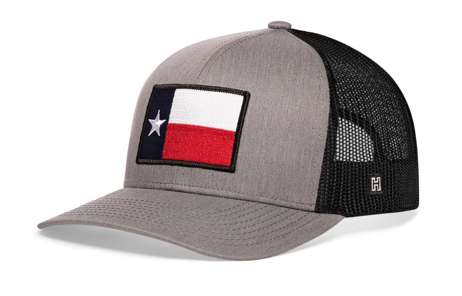 Texas Flag Trucker Haka Hat Gray-Black TX Snapback