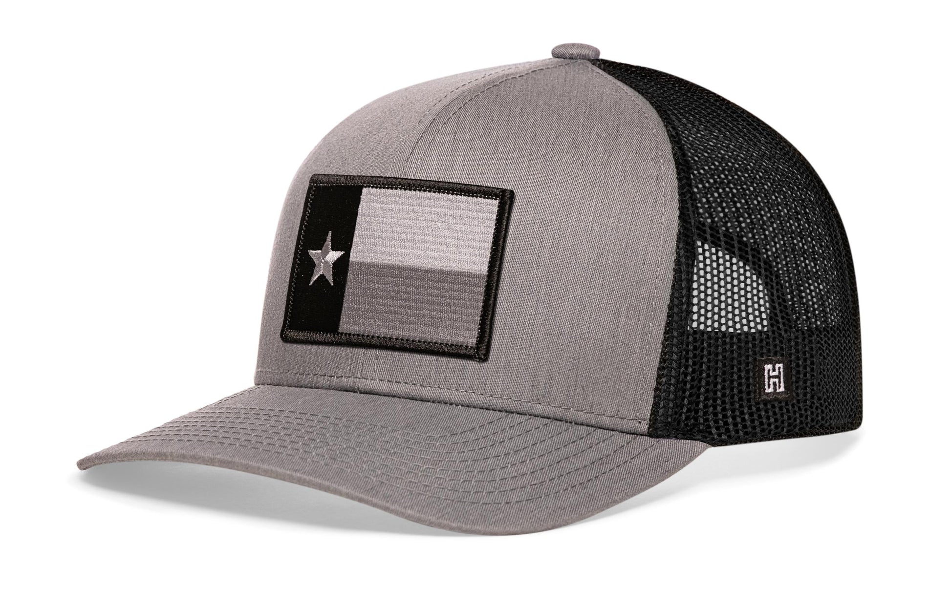 Texas Flag Trucker Haka Hat Gray-Black TX Snapback