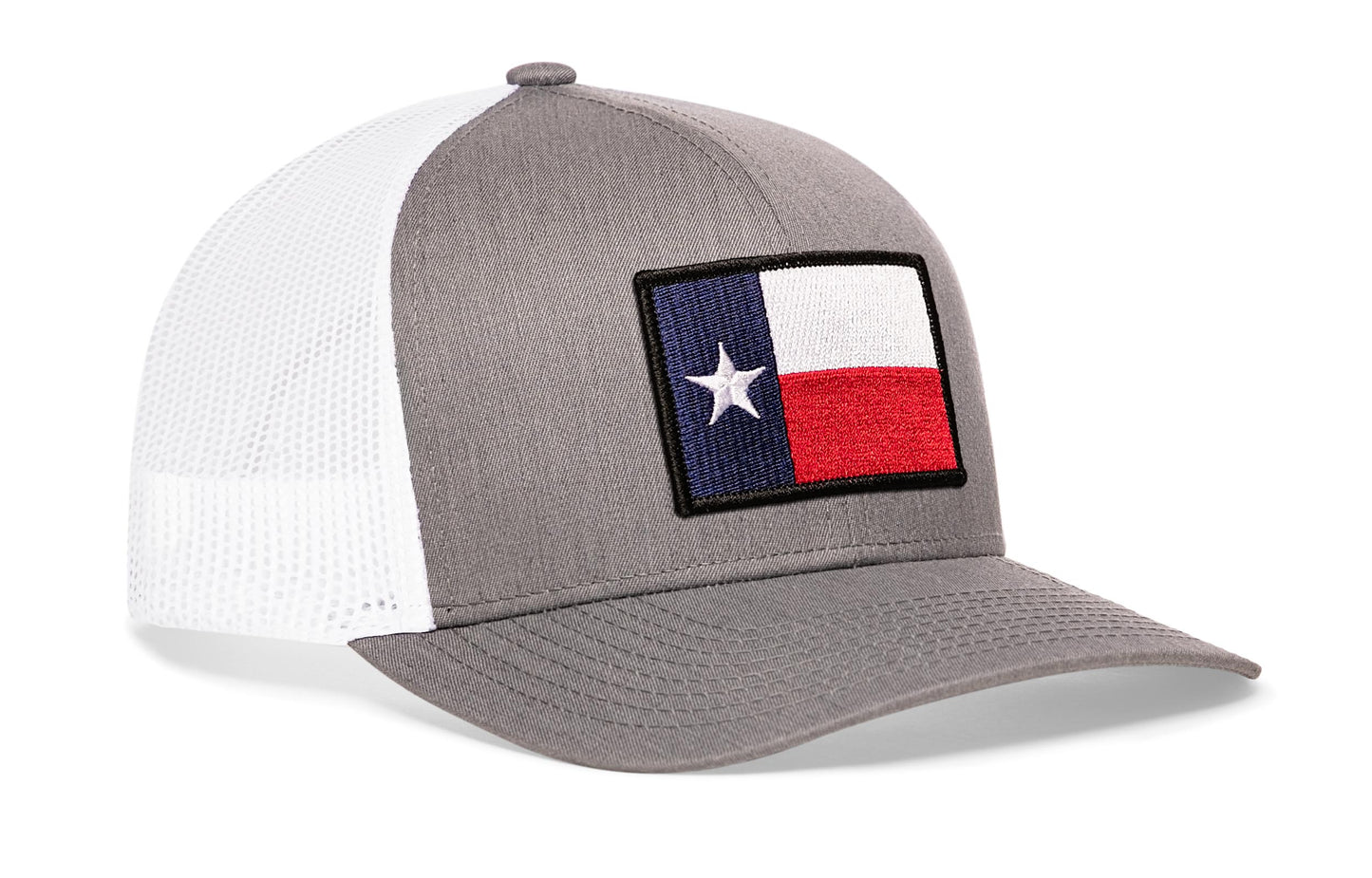 Texas Flag Trucker Haka Hat Gray-White TX Snapback