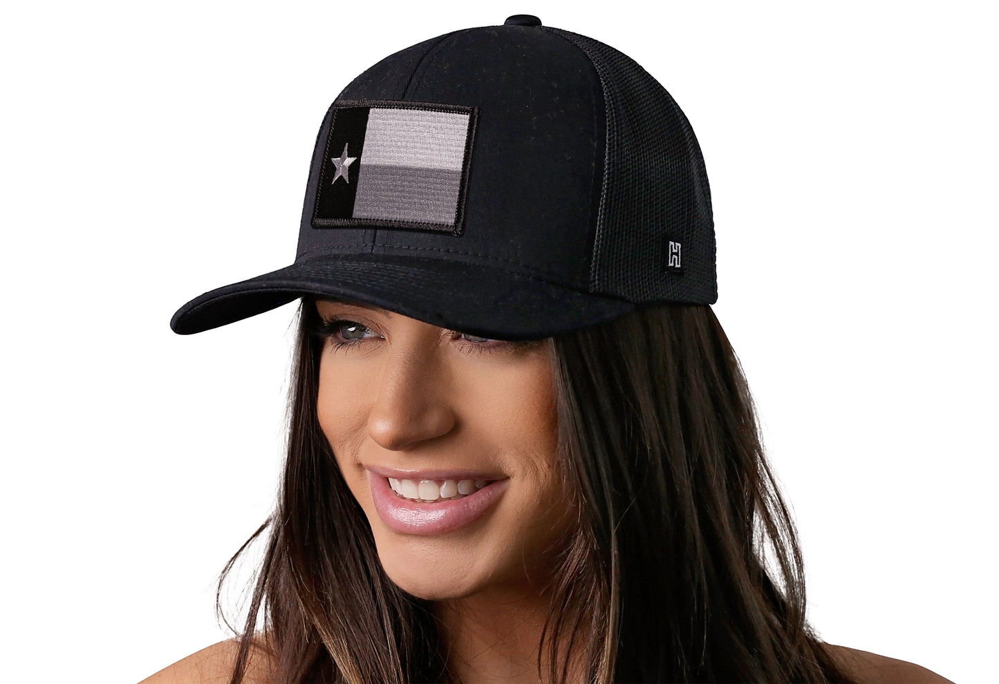 Texas Flag Trucker Haka Hat Black TX Snapback
