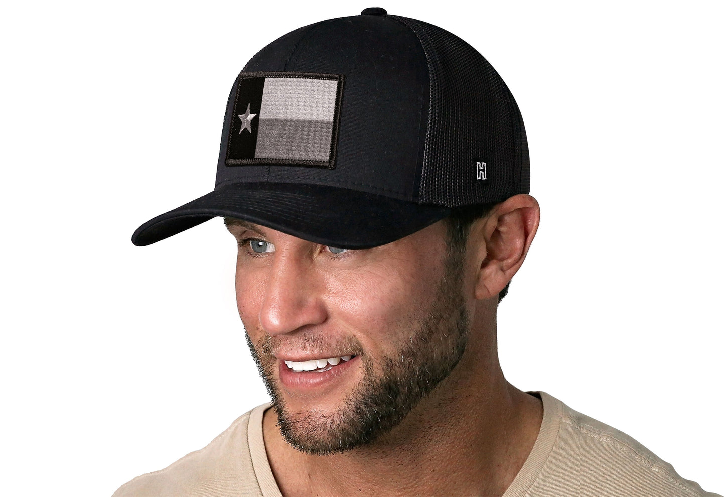 Texas Flag Trucker Haka Hat Black TX Snapback