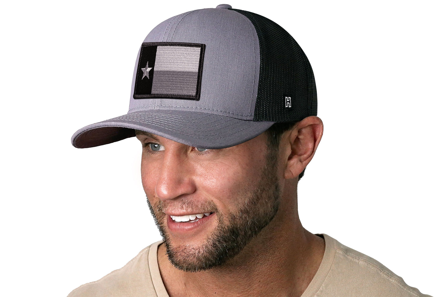 Texas Flag Trucker Haka Hat Gray-Black TX Snapback