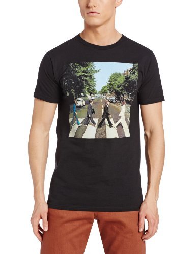The Beatles Men'S The Beatles Abbey Road Distressed T Shirt, Black, Large Mens T Shirt