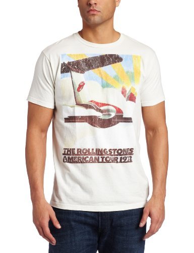 The Rolling Stones Men'S The Rolling Stones 1972 Plane Tour T-Shirt, White, Medium Mens T Shirt