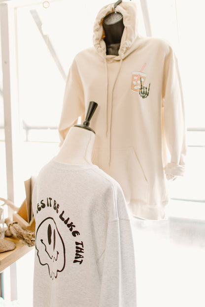 Coffee and Anxiety Graphic Womens Sweatshirt Hoodie