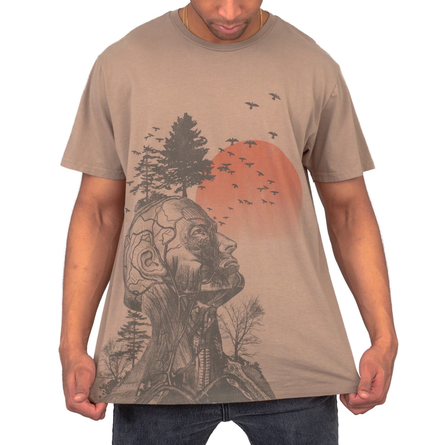 The Hangover Alan Human Tree Dark Khaki T Shirt