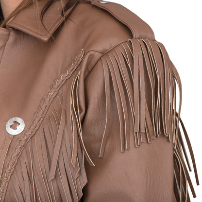 Cowboy Traditional Leather Western Jacket with Fringe Halloween Costume
