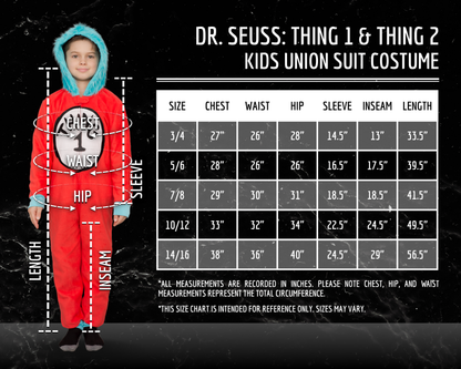 Thing 1 to 6 Interchangeable Patches Kids Union Suit
