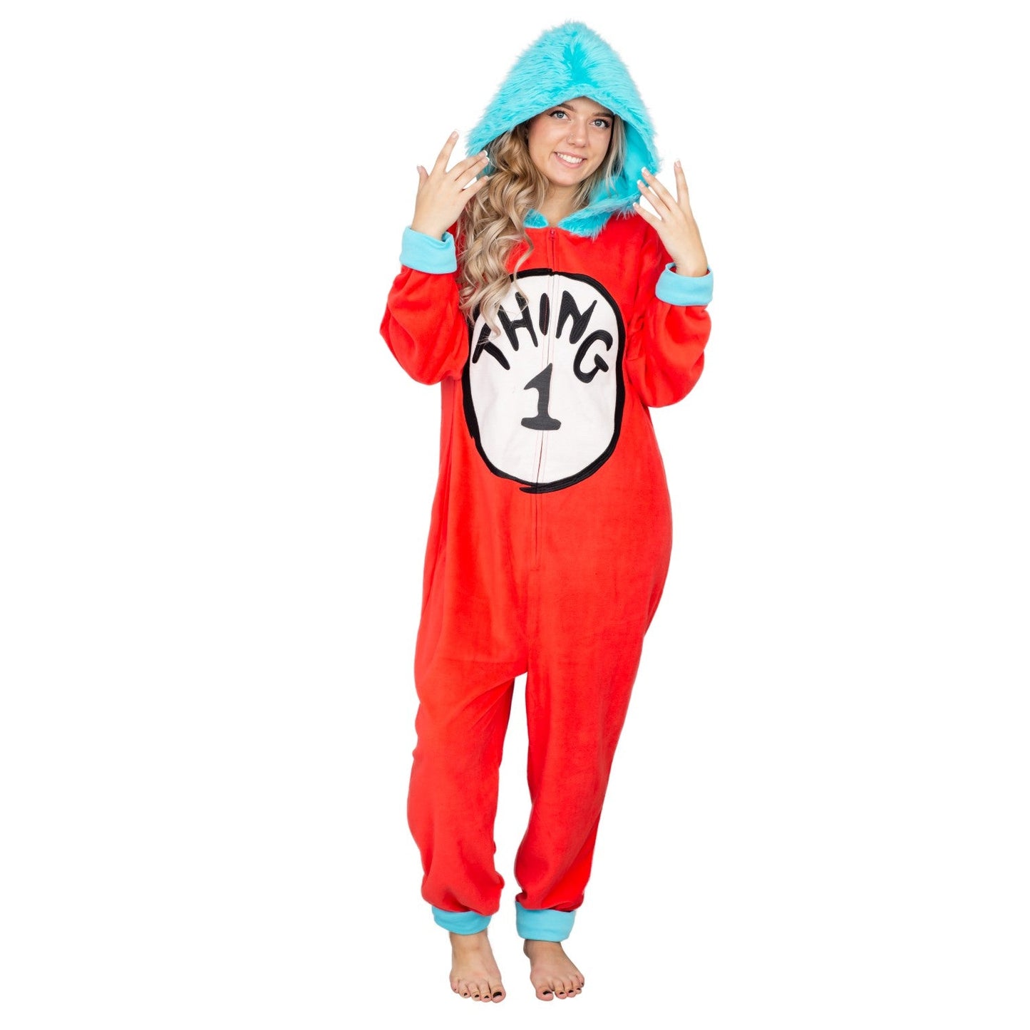 Thing 1 to 6 Interchangeable Patches Adult Union Suit