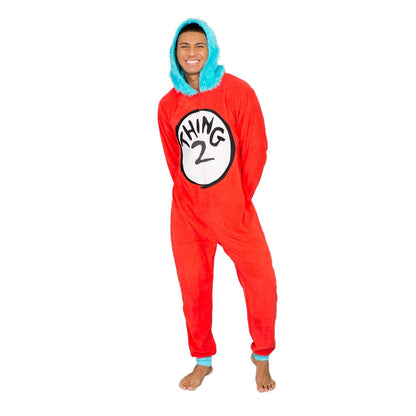 Thing 1 to 6 Interchangeable Patches Adult Union Suit