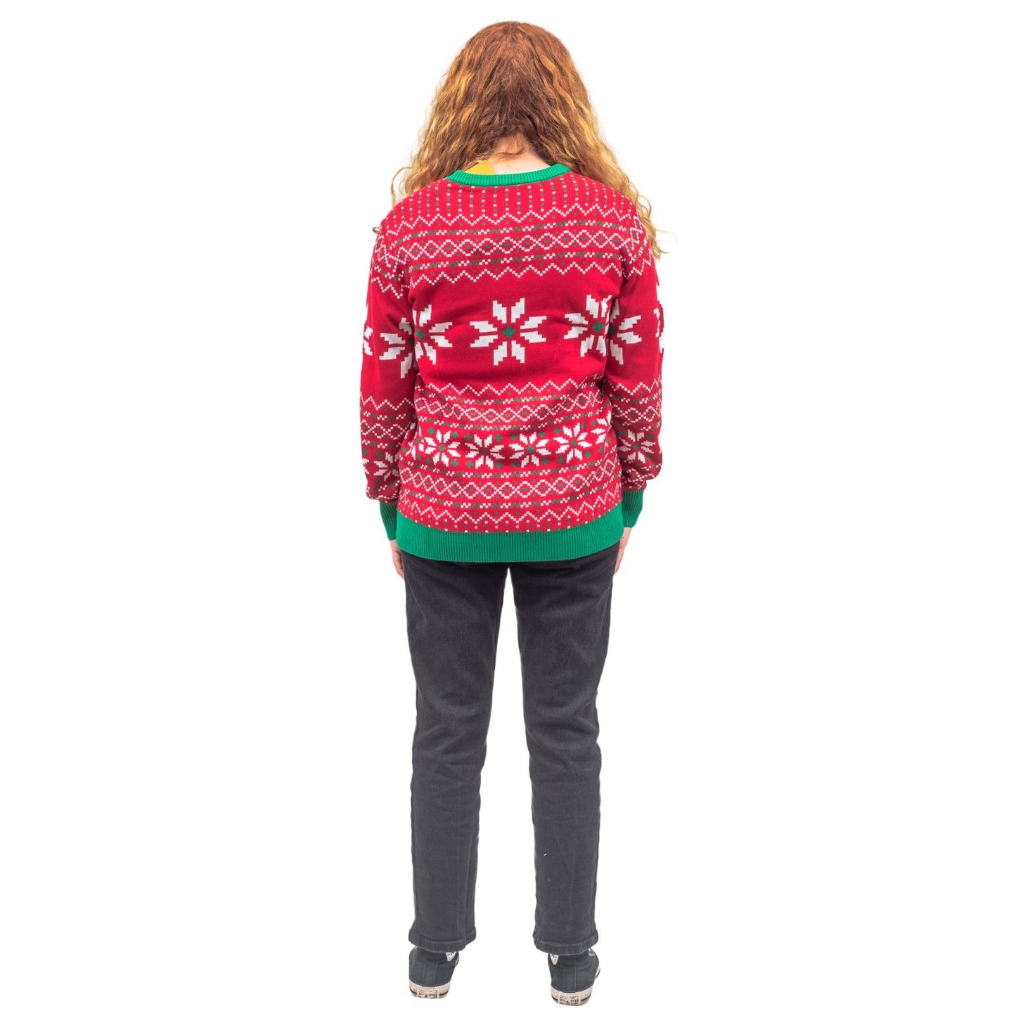 Todd and Margo Why is The Carpet Wet I Don’t Know Knitted Ugly Christmas Sweater