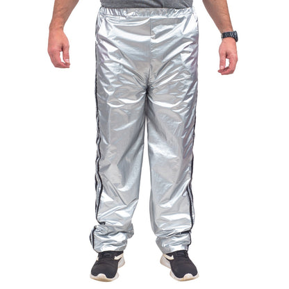 Todd and Margo Shiny Silver 2 Piece Workout Top and Pants Halloween Costume Set