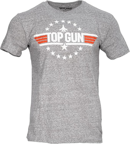 Top Gun Officially Licensed Adult Unisex Logo with Jet and Stars Adult T Shirt