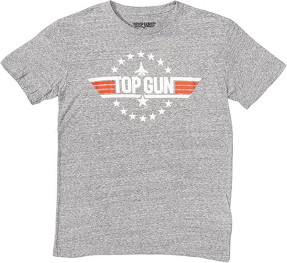 Top Gun Officially Licensed Adult Unisex Logo with Jet and Stars Adult T Shirt