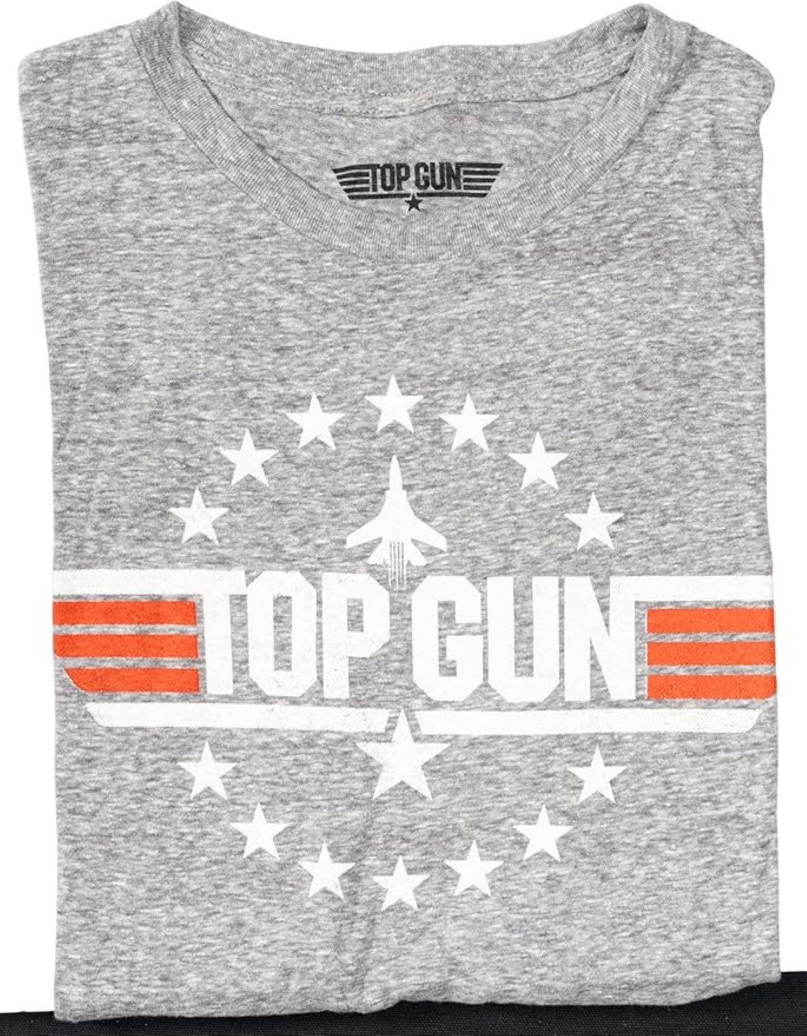 Top Gun Officially Licensed Adult Unisex Logo with Jet and Stars Adult T Shirt