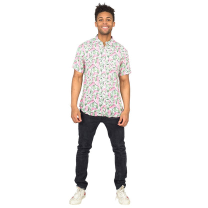 Adult Halloween Tropical Hopper Costume Cosplay Hawaiian Button Down Shirt