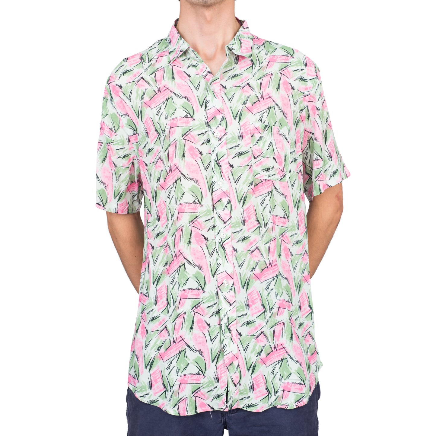 Adult Halloween Tropical Hopper Costume Cosplay Hawaiian Button Down Shirt