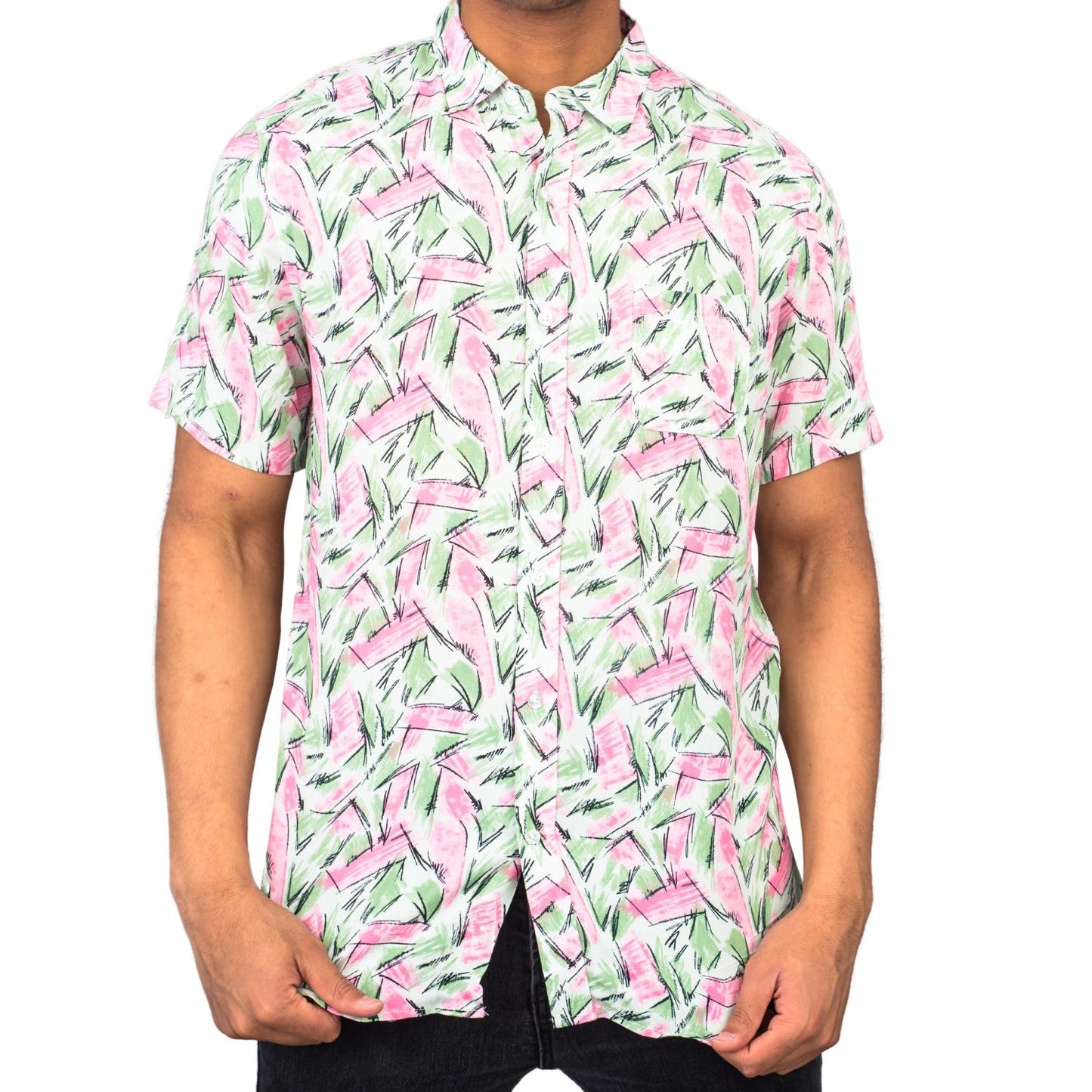 Adult Halloween Tropical Hopper Costume Cosplay Hawaiian Button Down Shirt