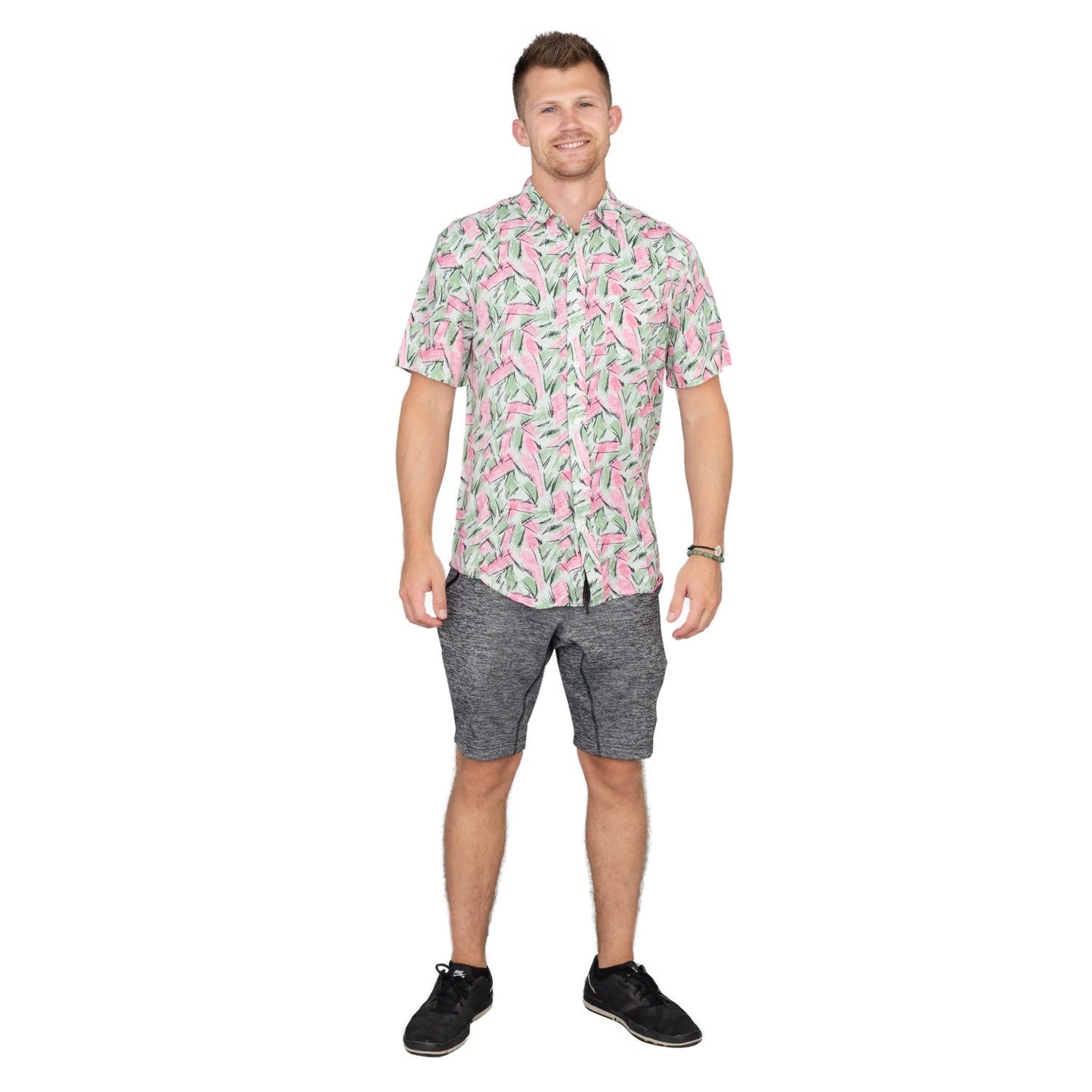 Adult Halloween Tropical Hopper Costume Cosplay Hawaiian Button Down Shirt