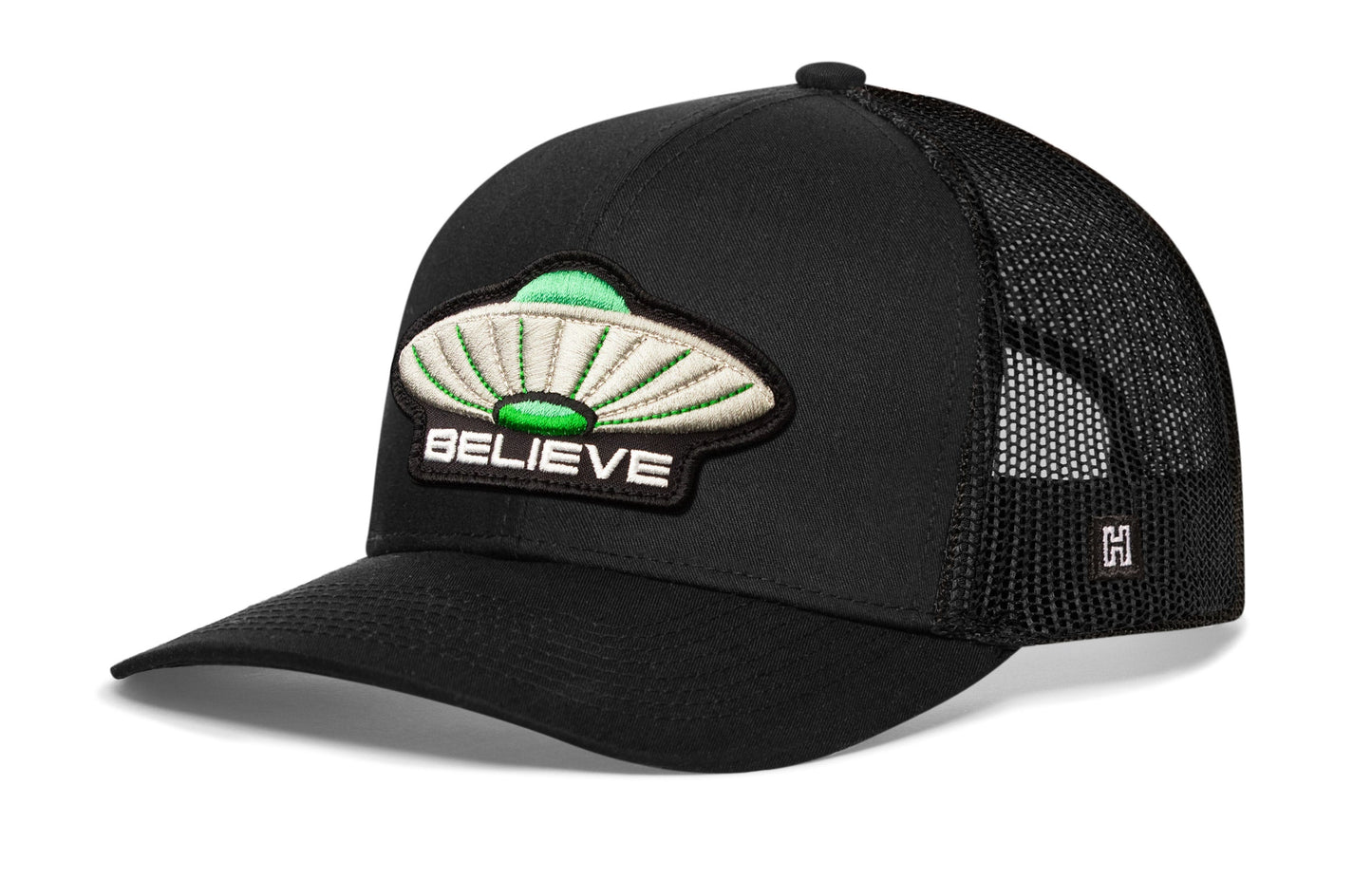 Believe Trucker Haka Hat Black Alien UAP Snapback
