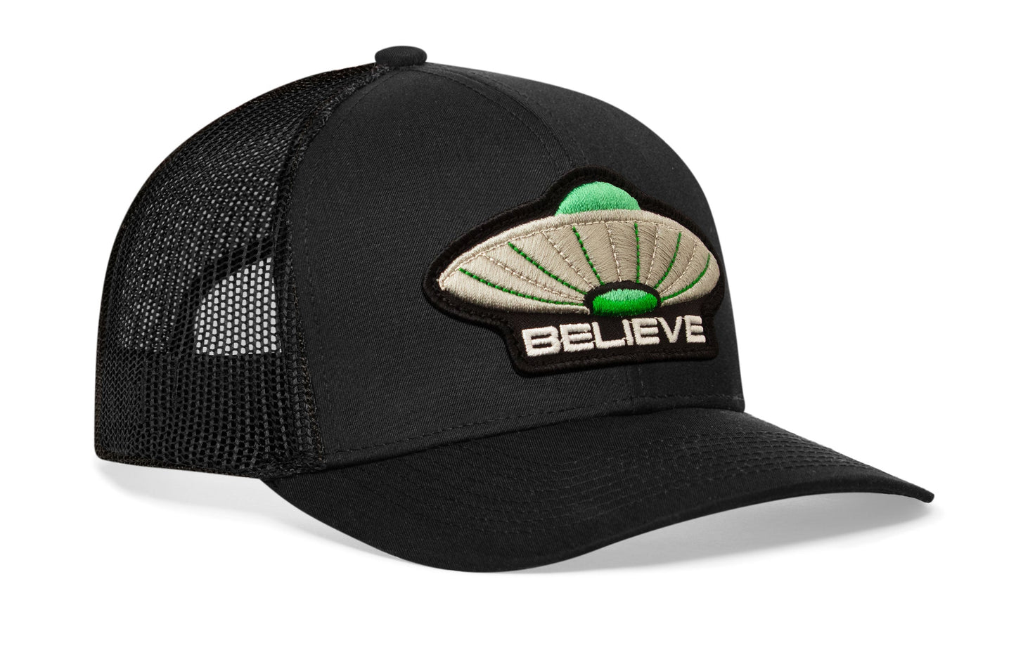 Believe Trucker Haka Hat Black Alien UAP Snapback