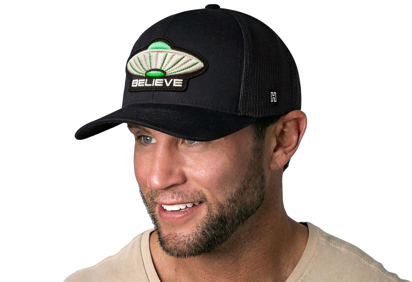 Believe Trucker Haka Hat Black Alien UAP Snapback
