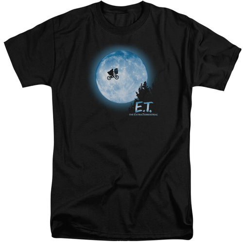 ET the Extra Terrestrial Moon Scene Mens Tall T Shirt Black