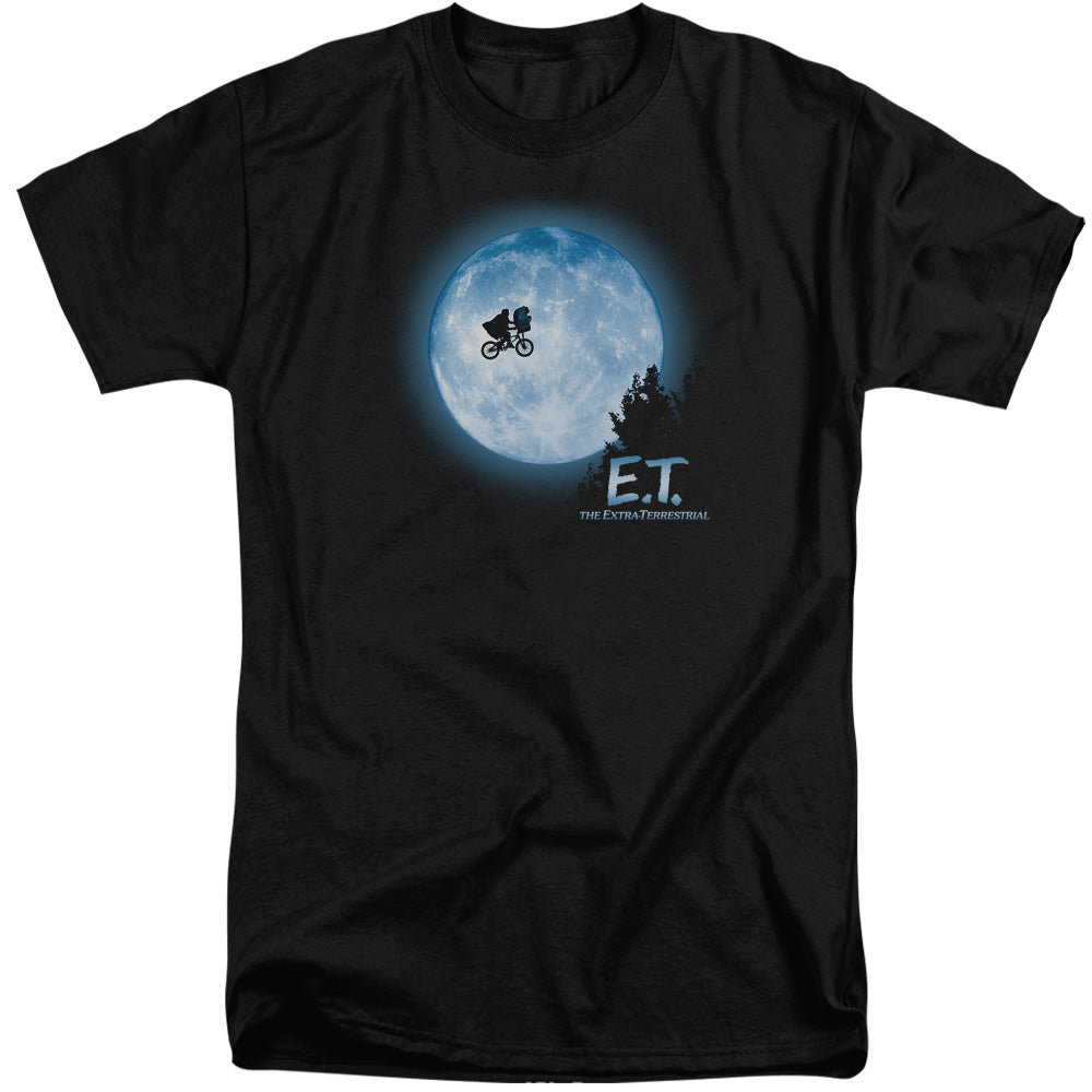 ET the Extra Terrestrial Moon Scene Mens Tall T Shirt Black