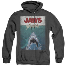 Load image into Gallery viewer, Jaws Lined Poster Heather Mens Hoodie Black
