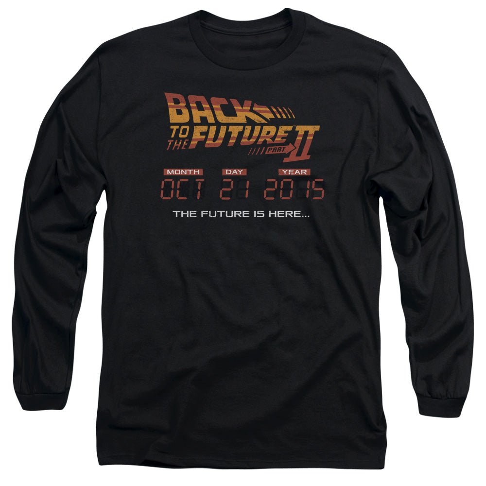 Back To The Future Ii Future Is Here Mens Long Sleeve Shirt Black Black