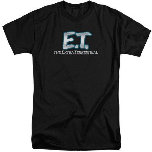 ET the Extra Terrestrial Logo Mens Tall T Shirt Black