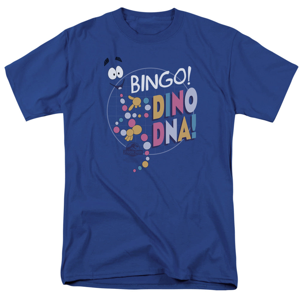 Jurassic Park Bingo Dino Dna Mens T Shirt Royal Blue