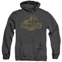 Load image into Gallery viewer, Jurassic Park Distressed Logo Heather Mens Hoodie Black
