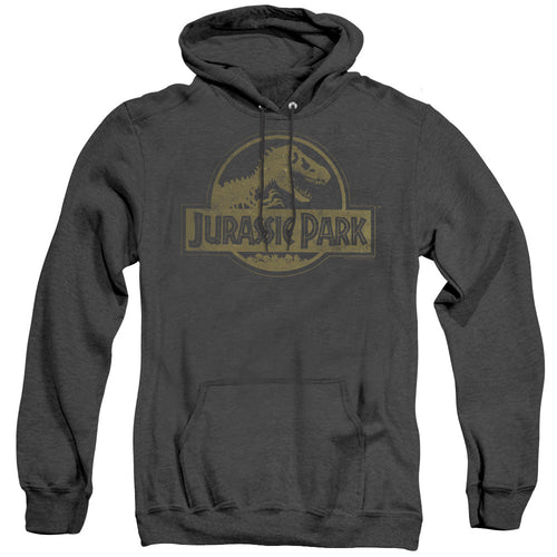 Jurassic Park Distressed Logo Heather Mens Hoodie Black