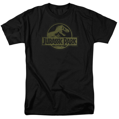 Jurassic Park Distressed Logo Mens T Shirt Black